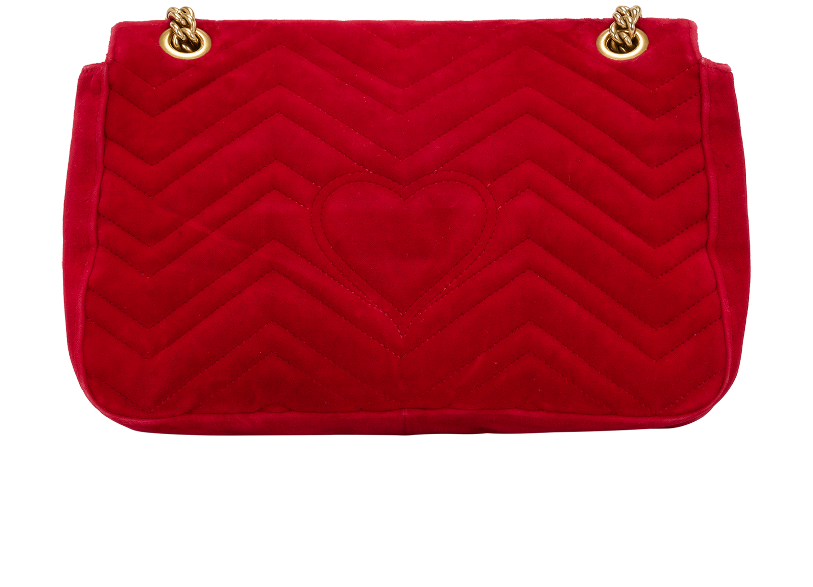 Medium GG Marmont Shoulder Bag, &pound;550, Handbags, Red, Velvet, Back view